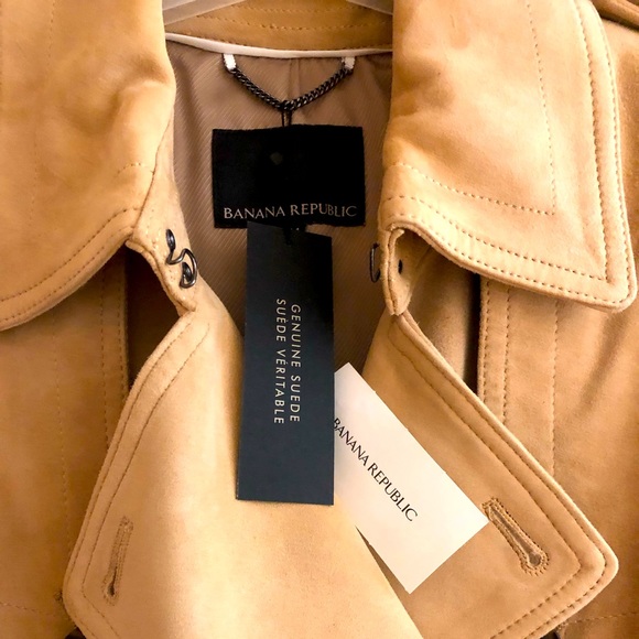 Banana Republic Authentic Suede Trench Coat - Picture 1 of 7